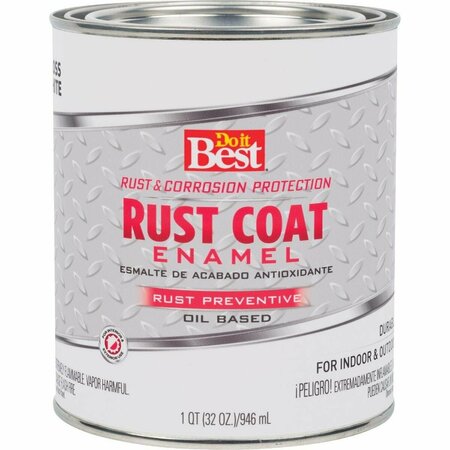 ALL-SOURCE Rust Coat Oil-Based Gloss Enamel, White, 1 Qt. 203566D